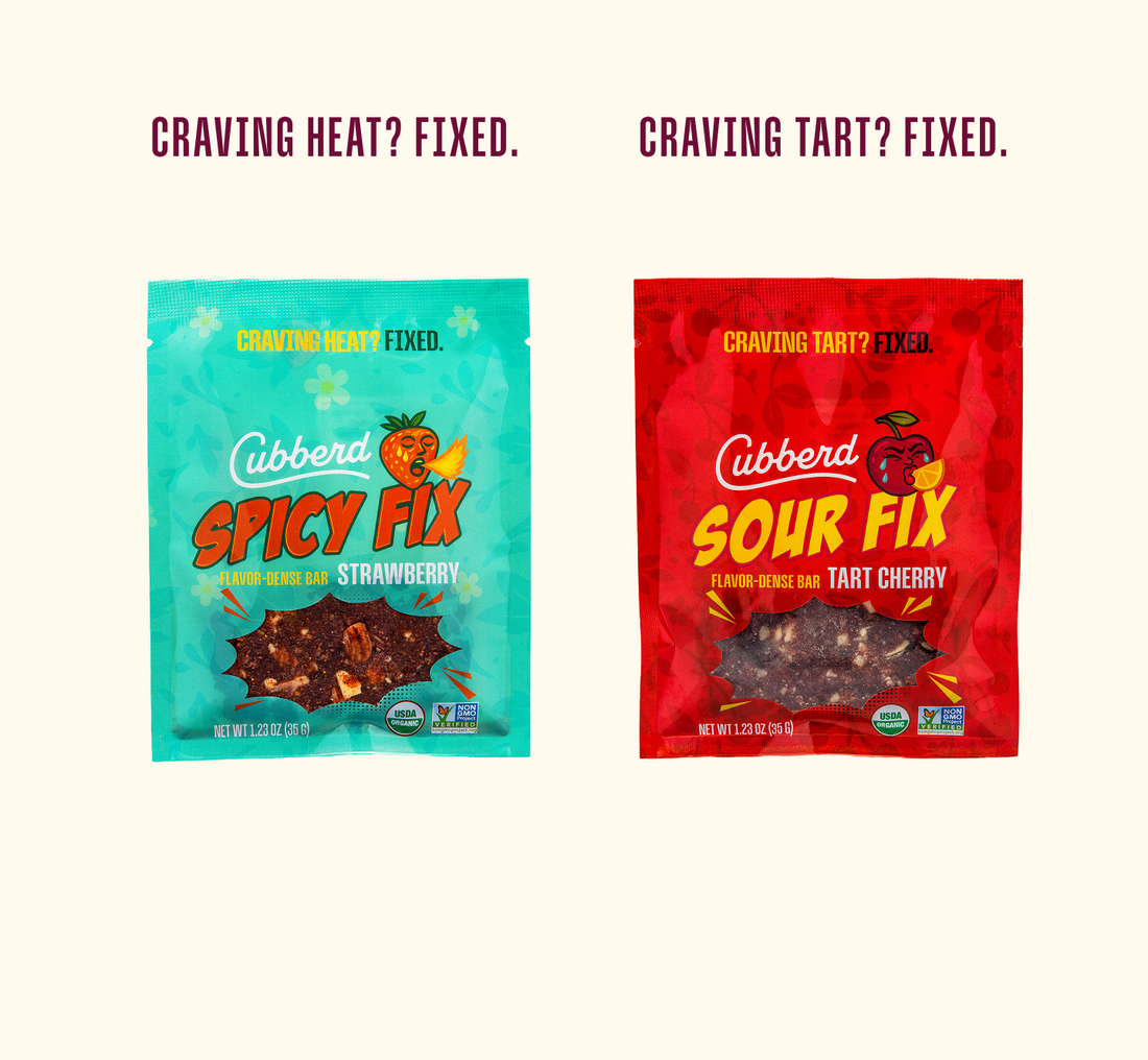 Two packages of Libberd Spicy Fix and Sour Fix on a white background